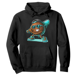 Coconut Baseball Player Hoodie Funny Baseball Drip Ice Cream Fruit Humor TS10 Black Print Your Wear