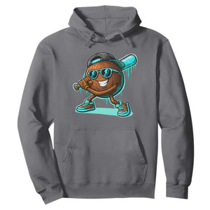 Coconut Baseball Player Hoodie Funny Baseball Drip Ice Cream Fruit Humor TS10 Charcoal Print Your Wear
