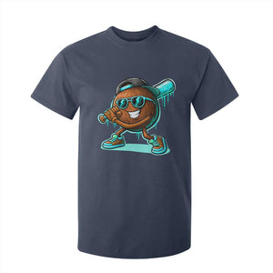 Coconut Baseball Player T Shirt For Kid Funny Baseball Drip Ice Cream Fruit Humor TS10 Navy Print Your Wear
