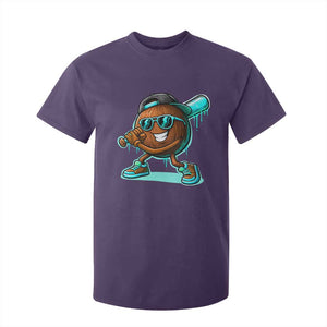 Coconut Baseball Player T Shirt For Kid Funny Baseball Drip Ice Cream Fruit Humor TS10 Purple Print Your Wear
