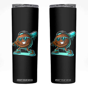 Coconut Baseball Player Skinny Tumbler Funny Baseball Drip Ice Cream Fruit Humor TS10 Black Print Your Wear