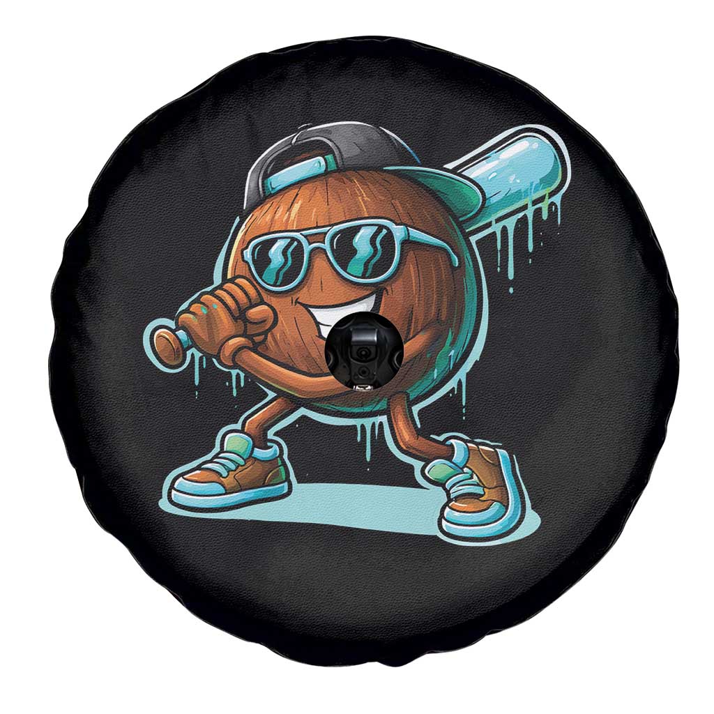 Coconut Baseball Player Spare Tire Cover Funny Baseball Drip Ice Cream Fruit Humor TS10 Print Your Wear
