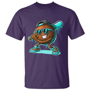Coconut Baseball Player T Shirt Funny Baseball Drip Ice Cream Fruit Humor TS10 Purple Print Your Wear
