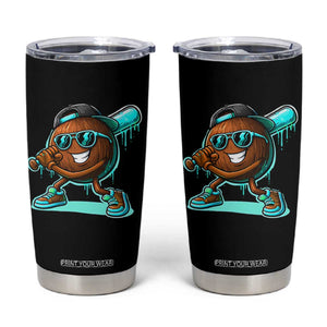 Coconut Baseball Player Tumbler Cup Funny Baseball Drip Ice Cream Fruit Humor TS10 Black Print Your Wear