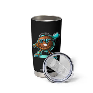 Coconut Baseball Player Tumbler Cup Funny Baseball Drip Ice Cream Fruit Humor TS10 Print Your Wear