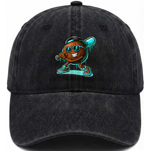 Coconut Baseball Player Washed Cotton Baseball Cap Funny Baseball Drip Ice Cream Fruit Humor TS10 Print Your Wear