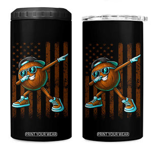 Dabbing Coconut 4 in 1 Can Cooler Tumbler Retro American Flag Fruit Lover TS10 One Size: 16 oz Black Print Your Wear