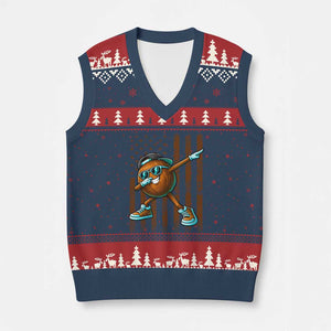 Dabbing Coconut V-Neck Knit Sweater Vest Retro American Flag Fruit Lover TS10 Navy Red Print Your Wear
