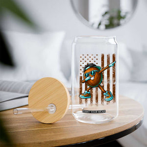 Dabbing Coconut Glass Can Retro American Flag Fruit Lover TS10 Print Your Wear