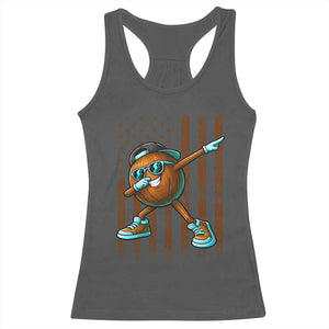 Dabbing Coconut Racerback Tank Top Retro American Flag Fruit Lover TS10 Dark Heather Print Your Wear
