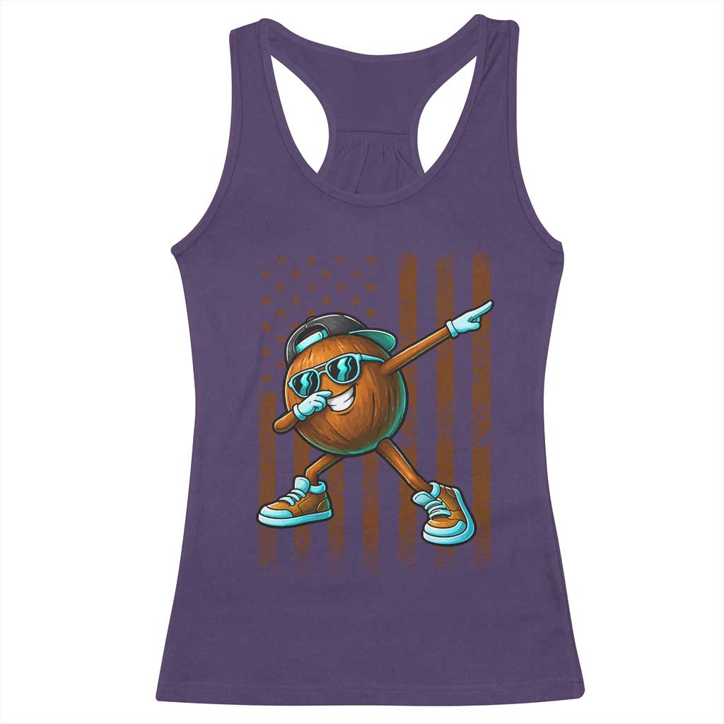 Dabbing Coconut Racerback Tank Top Retro American Flag Fruit Lover TS10 Purple Print Your Wear