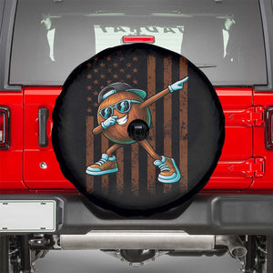 Dabbing Coconut Spare Tire Cover Retro American Flag Fruit Lover TS10 Black Print Your Wear