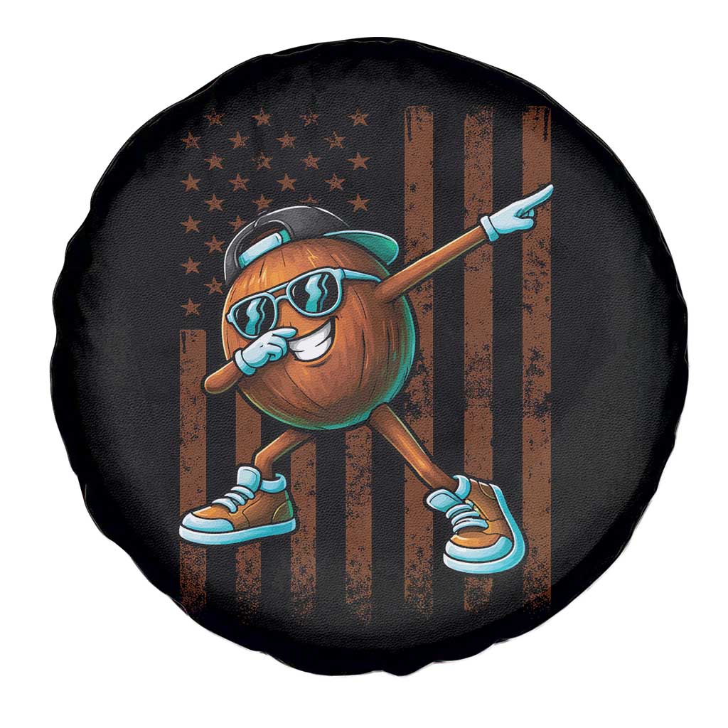 Dabbing Coconut Spare Tire Cover Retro American Flag Fruit Lover TS10 Print Your Wear