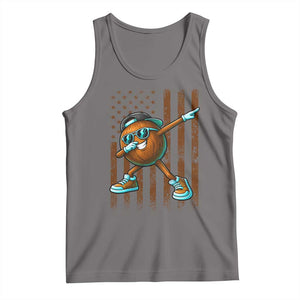 Dabbing Coconut Tank Top Retro American Flag Fruit Lover TS10 Deep Heather Print Your Wear