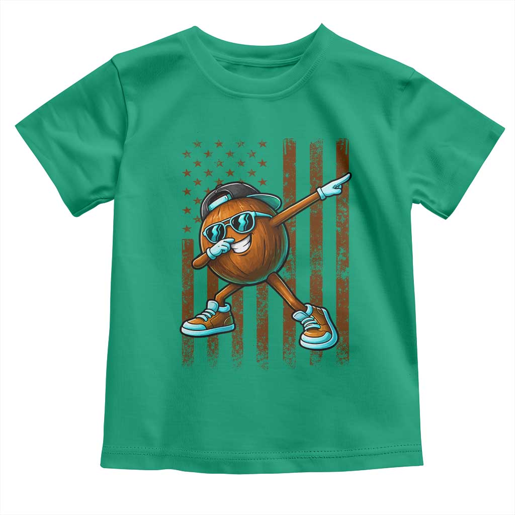 Dabbing Coconut Toddler T Shirt Retro American Flag Fruit Lover TS10 Irish Green Print Your Wear