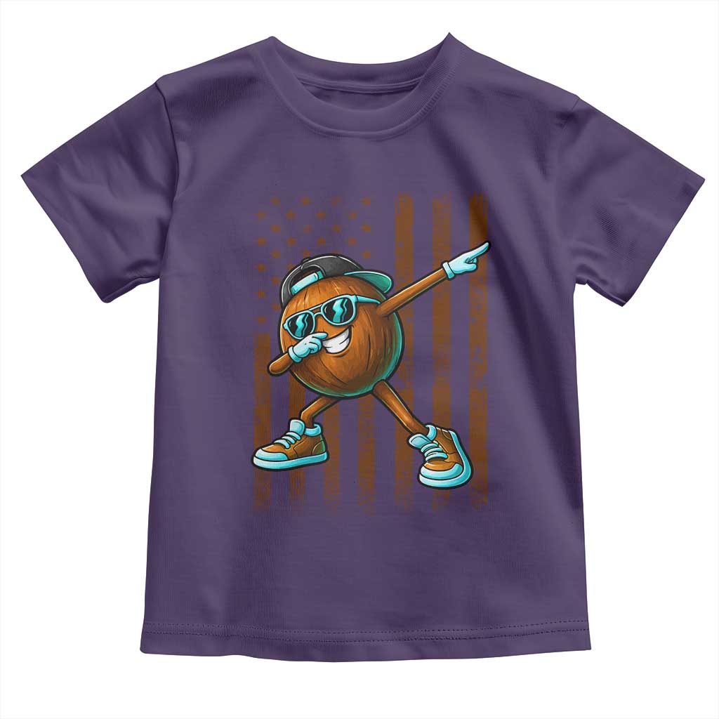 Dabbing Coconut Toddler T Shirt Retro American Flag Fruit Lover TS10 Purple Print Your Wear