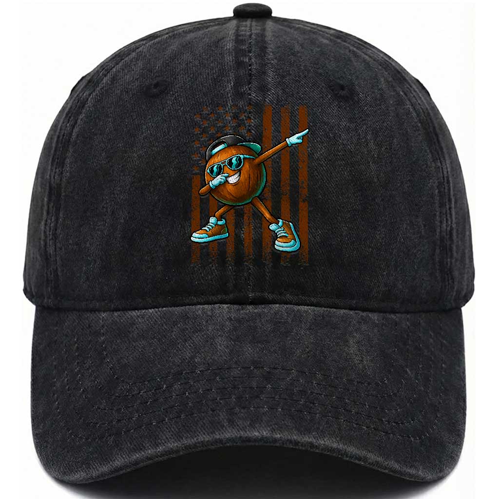Dabbing Coconut Washed Cotton Baseball Cap Retro American Flag Fruit Lover TS10 Print Your Wear