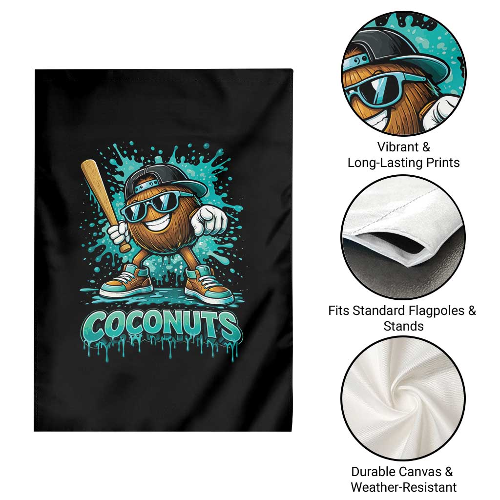 Baseball Coconut Garden Flag Funny Graffiti Splatter Sports TS10 Print Your Wear