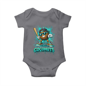 Baseball Coconut Baby Onesie Funny Graffiti Splatter Sports TS10 Charcoal Print Your Wear