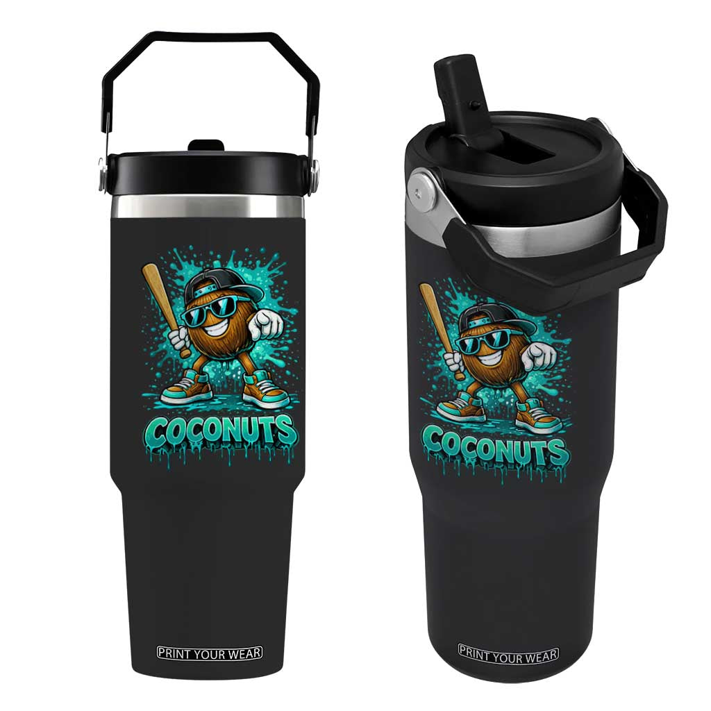 Baseball Coconut Flip Straw Tumbler Funny Graffiti Splatter Sports TS10 One Size: 30 oz Black Print Your Wear