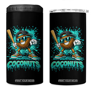 Baseball Coconut 4 in 1 Can Cooler Tumbler Funny Graffiti Splatter Sports TS10 One Size: 16 oz Black Print Your Wear