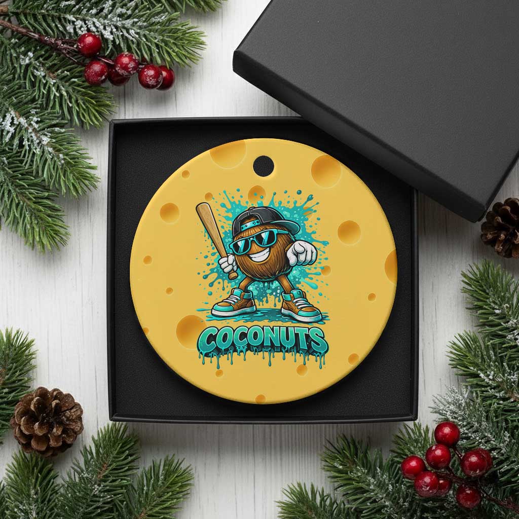 Baseball Coconut Ceramic Ornament Funny Graffiti Splatter Sports TS10 1pc Yellow Cheese Print Your Wear