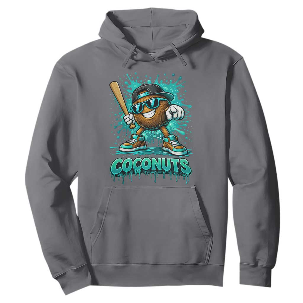 Baseball Coconut Hoodie Funny Graffiti Splatter Sports TS10 Charcoal Print Your Wear