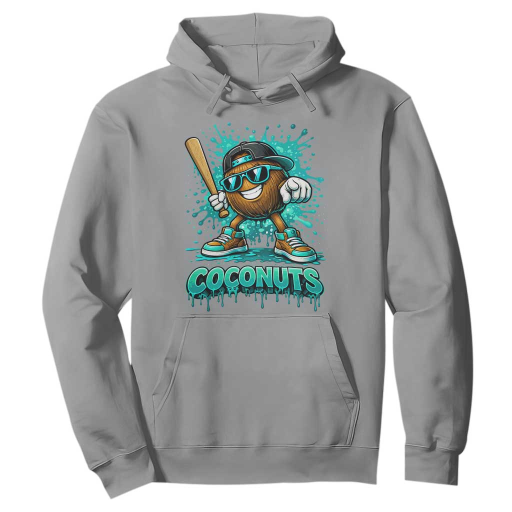 Baseball Coconut Hoodie Funny Graffiti Splatter Sports TS10 Sport Gray Print Your Wear