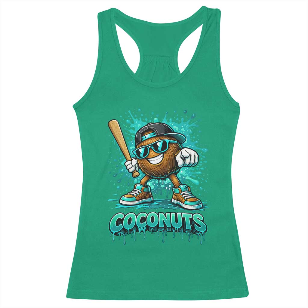 Baseball Coconut Racerback Tank Top Funny Graffiti Splatter Sports TS10 Irish Green Print Your Wear