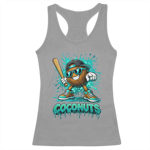 Baseball Coconut Racerback Tank Top Funny Graffiti Splatter Sports TS10 Sport Gray Print Your Wear