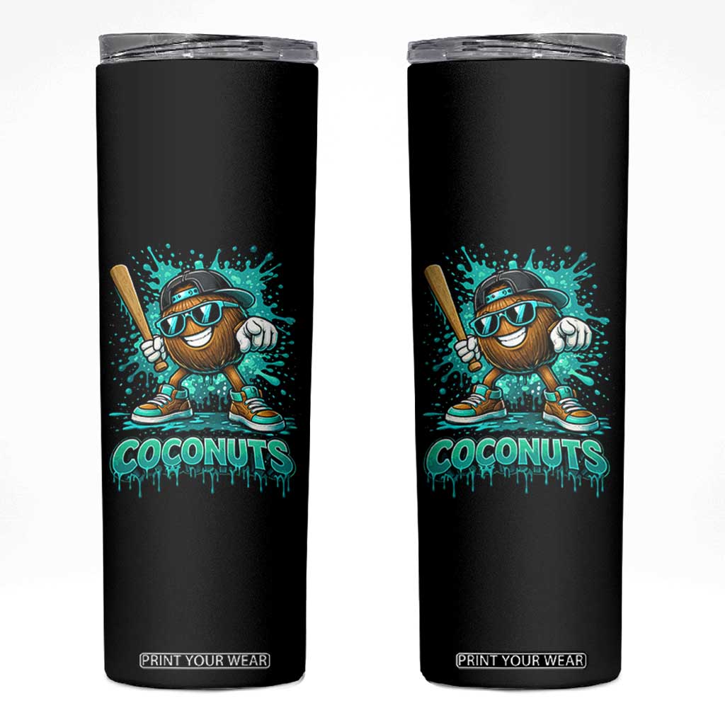 Baseball Coconut Skinny Tumbler Funny Graffiti Splatter Sports TS10 Black Print Your Wear