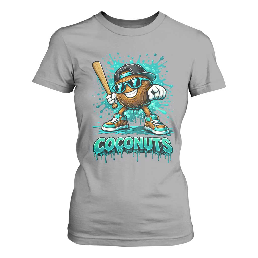 Baseball Coconut T Shirt For Women Funny Graffiti Splatter Sports TS10 Sport Gray Print Your Wear