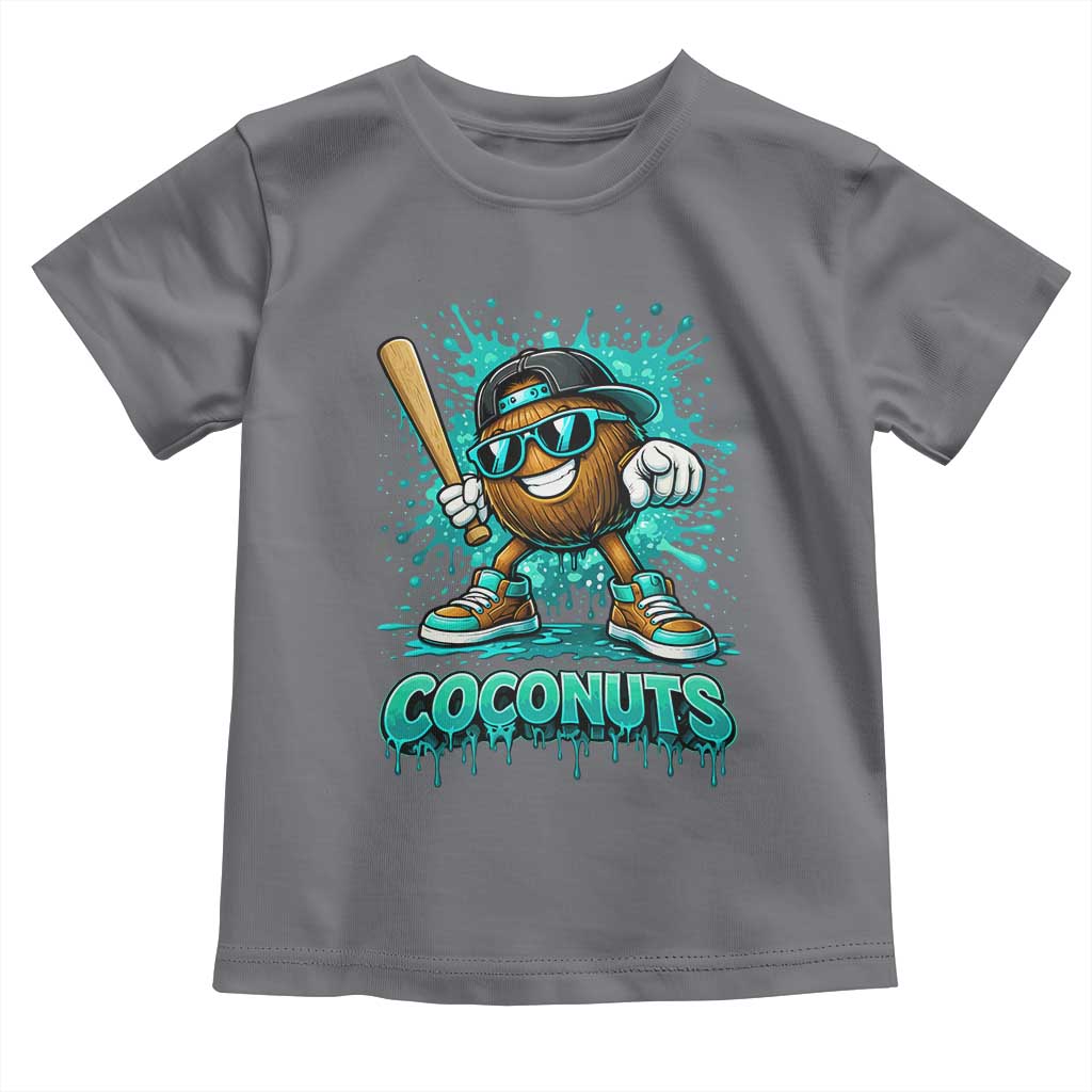 Baseball Coconut Toddler T Shirt Funny Graffiti Splatter Sports TS10 Charcoal Print Your Wear