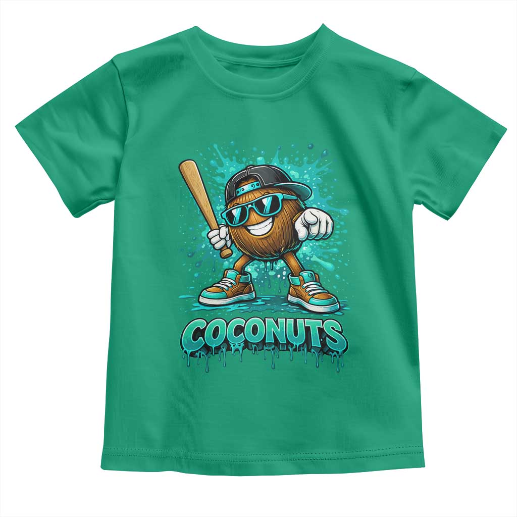 Baseball Coconut Toddler T Shirt Funny Graffiti Splatter Sports TS10 Irish Green Print Your Wear