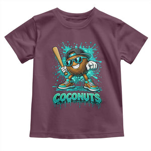 Baseball Coconut Toddler T Shirt Funny Graffiti Splatter Sports TS10 Maroon Print Your Wear