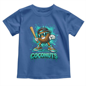 Baseball Coconut Toddler T Shirt Funny Graffiti Splatter Sports TS10 Royal Blue Print Your Wear