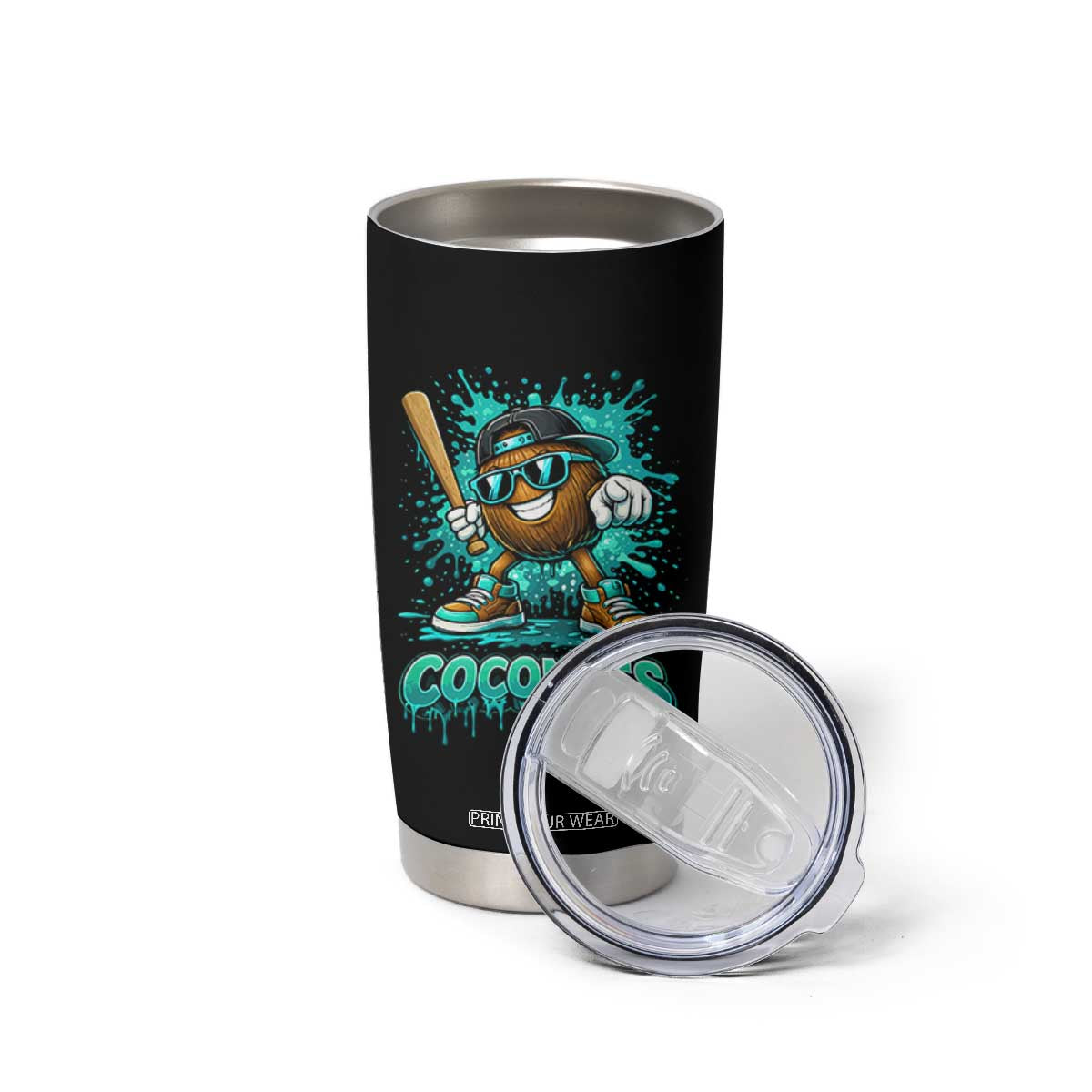 Baseball Coconut Tumbler Cup Funny Graffiti Splatter Sports TS10 Print Your Wear