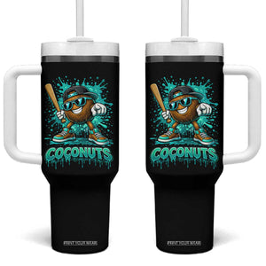 Baseball Coconut Tumbler With Handle Funny Graffiti Splatter Sports TS10 One Size: 40 oz Black Print Your Wear