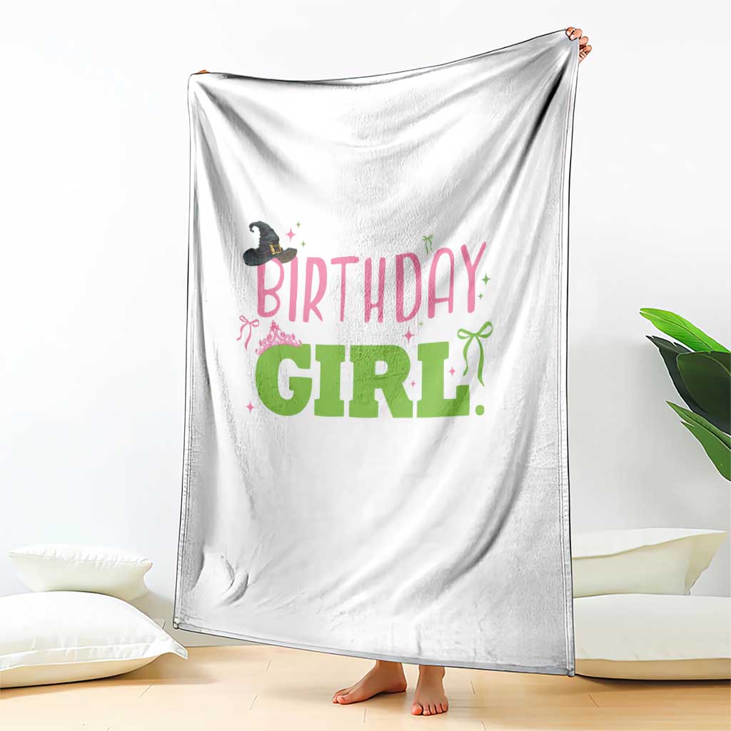 Birthday Girl Throw Blanket Witch Pink Green Toddler Baby 1st 2nd 3rd 4th 5th 6th 7th TS10 Print Your Wear