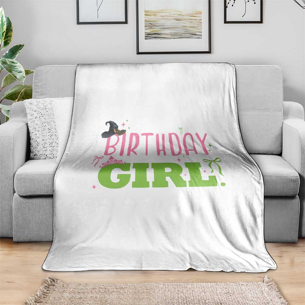 Birthday Girl Throw Blanket Witch Pink Green Toddler Baby 1st 2nd 3rd 4th 5th 6th 7th TS10 Print Your Wear
