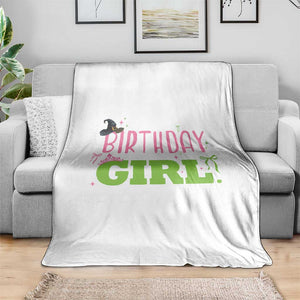 Birthday Girl Throw Blanket Witch Pink Green Toddler Baby 1st 2nd 3rd 4th 5th 6th 7th TS10 Print Your Wear