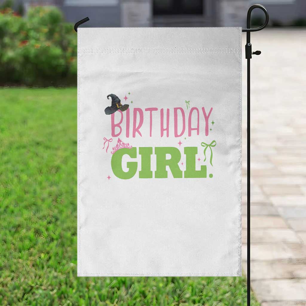 Birthday Girl Garden Flag Witch Pink Green Toddler Baby 1st 2nd 3rd 4th 5th 6th 7th TS10 Print Your Wear