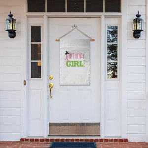 Birthday Girl Garden Flag Witch Pink Green Toddler Baby 1st 2nd 3rd 4th 5th 6th 7th TS10 Print Your Wear