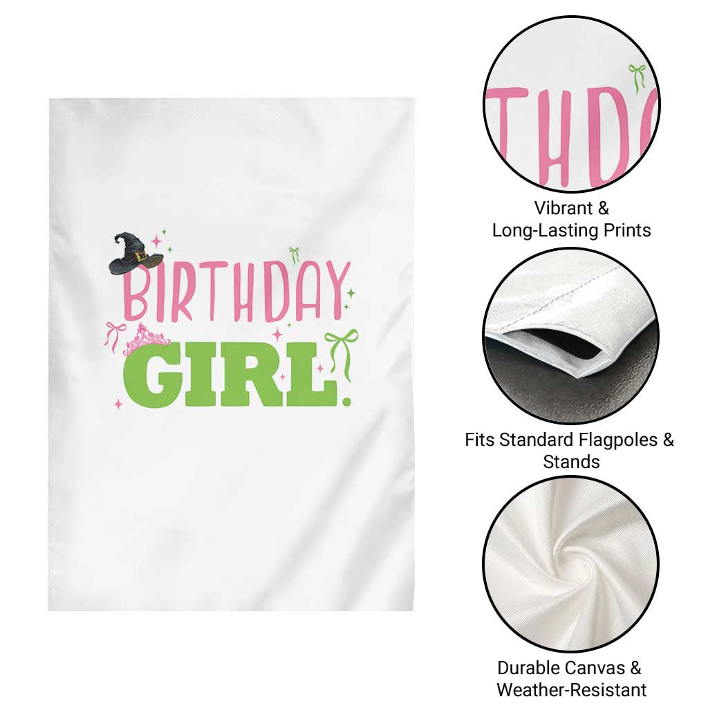 Birthday Girl Garden Flag Witch Pink Green Toddler Baby 1st 2nd 3rd 4th 5th 6th 7th TS10 Print Your Wear