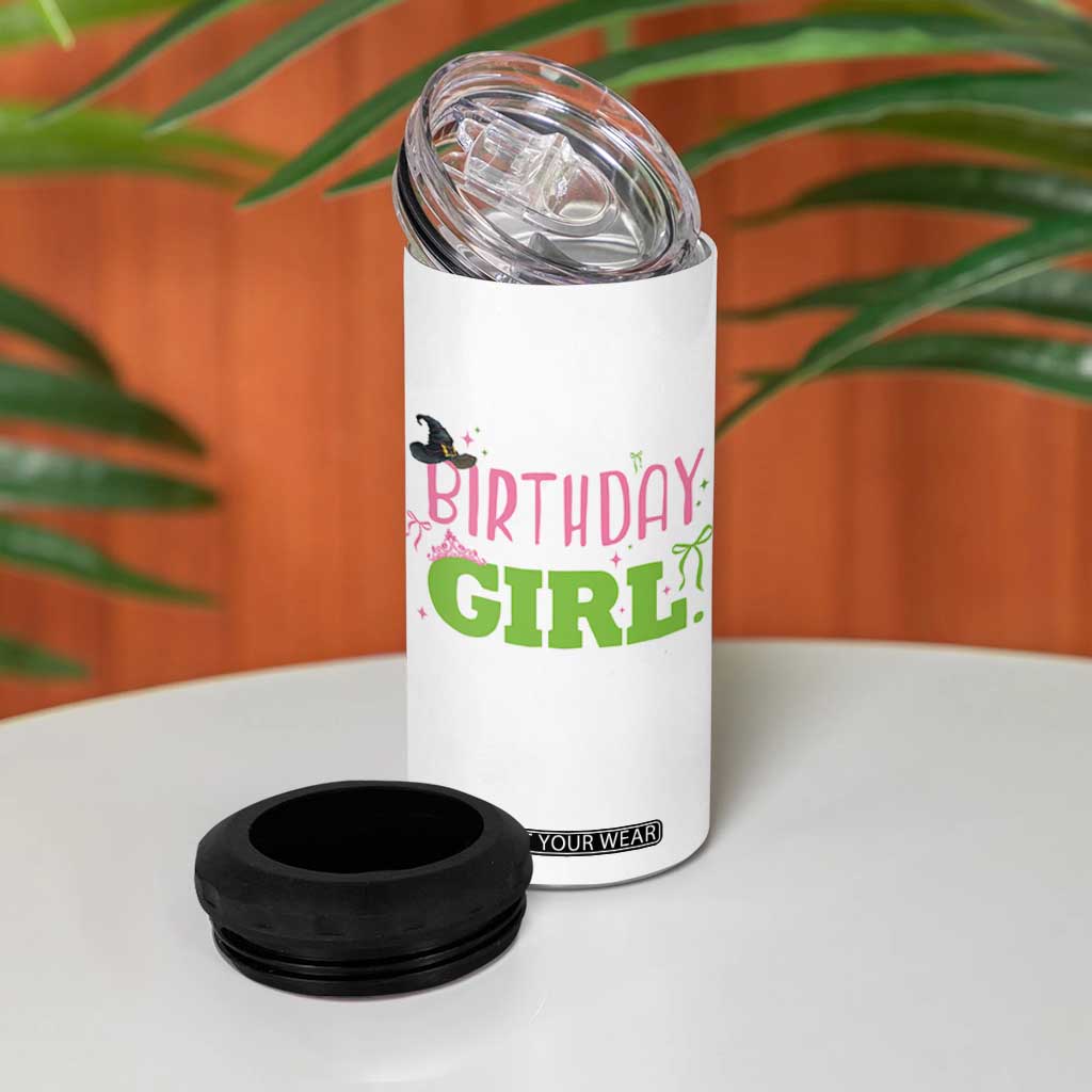 Birthday Girl 4 in 1 Can Cooler Tumbler Witch Pink Green Toddler Baby 1st 2nd 3rd 4th 5th 6th 7th TS10 Print Your Wear