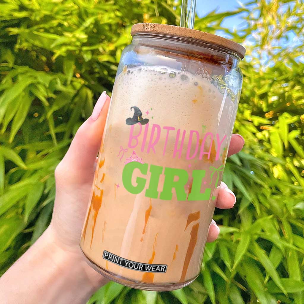 Birthday Girl Glass Can Witch Pink Green Toddler Baby 1st 2nd 3rd 4th 5th 6th 7th TS10 White Print Your Wear