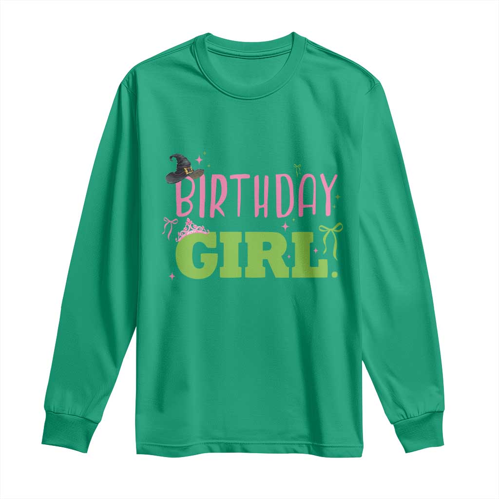 Birthday Girl Long Sleeve Shirt Witch Pink Green Toddler Baby 1st 2nd 3rd 4th 5th 6th 7th TS10 Irish Green Print Your Wear