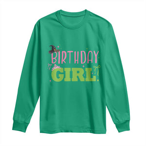 Birthday Girl Long Sleeve Shirt Witch Pink Green Toddler Baby 1st 2nd 3rd 4th 5th 6th 7th TS10 Irish Green Print Your Wear