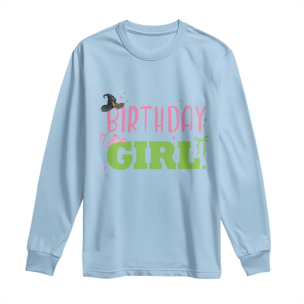 Birthday Girl Long Sleeve Shirt Witch Pink Green Toddler Baby 1st 2nd 3rd 4th 5th 6th 7th TS10 Light Blue Print Your Wear