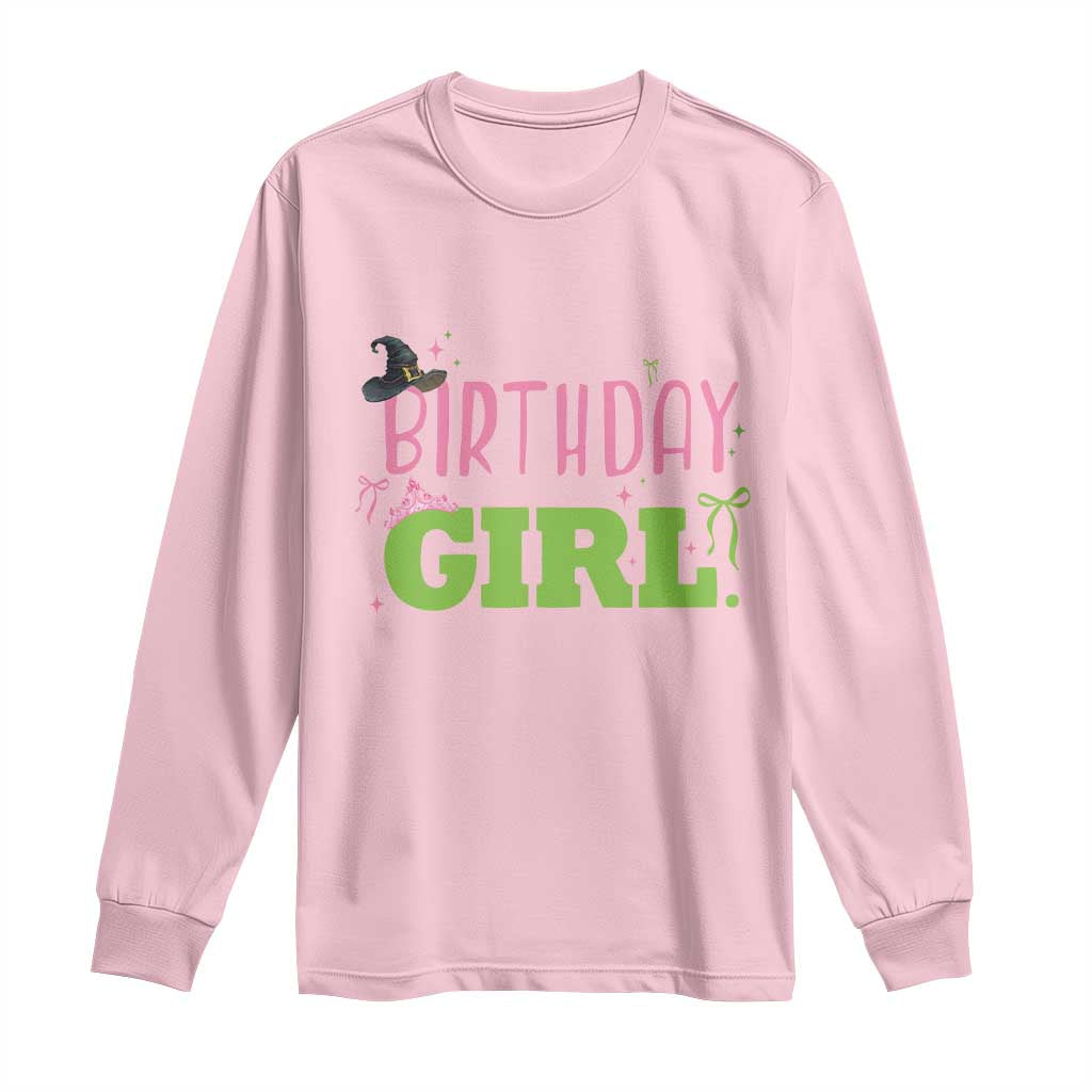 Birthday Girl Long Sleeve Shirt Witch Pink Green Toddler Baby 1st 2nd 3rd 4th 5th 6th 7th TS10 Light Pink Print Your Wear